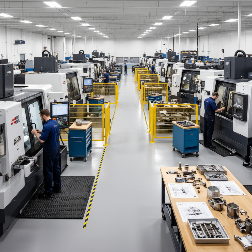 Modern CNC manufacturing floor
